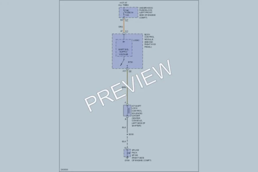 2007 Isuzu i290Pickup Shift Interlock wiring diagram preview