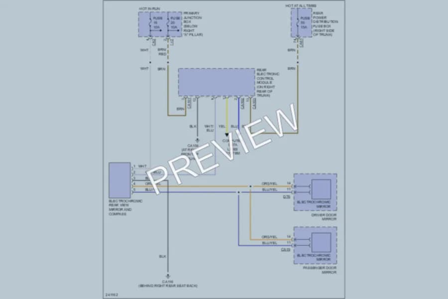 2007 Jaguar SType Power Mirrors wiring diagram preview
