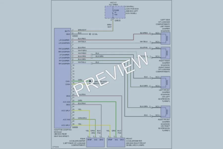 2007 Jaguar XKR Electronic Suspension wiring diagram preview