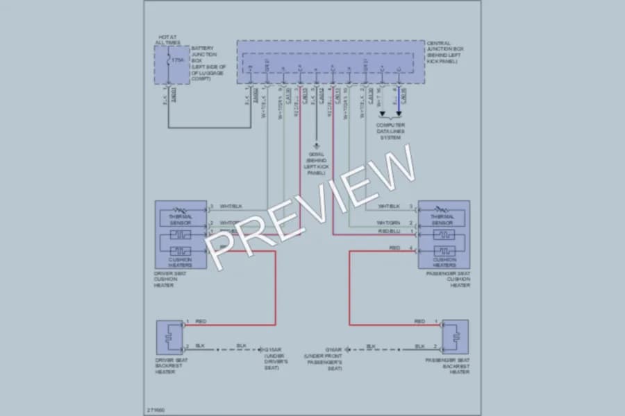 2007 Jaguar XKR Power Seats wiring diagram preview
