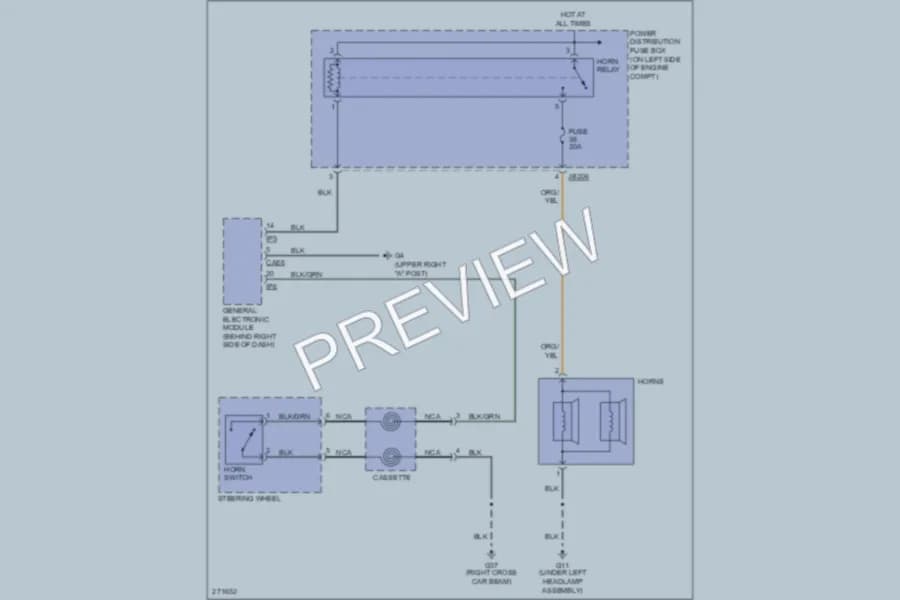 2007 Jaguar XType Horn wiring diagram preview