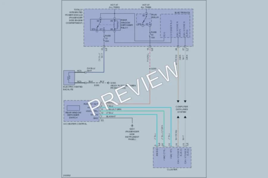2007 Jeep Wrangler Defoggers wiring diagram preview