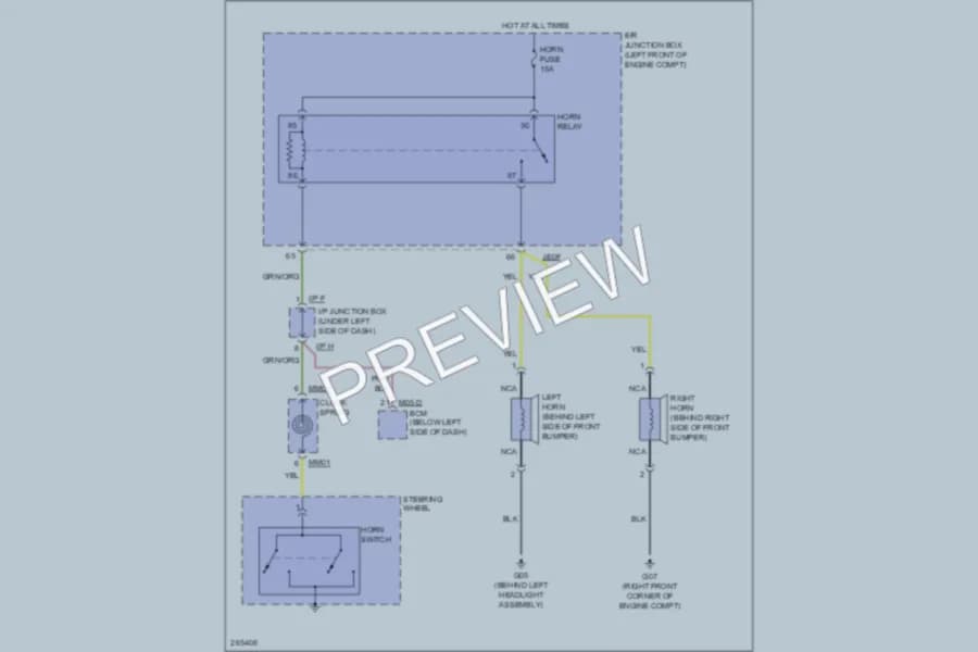 2007 Kia Amanti Horn wiring diagram preview