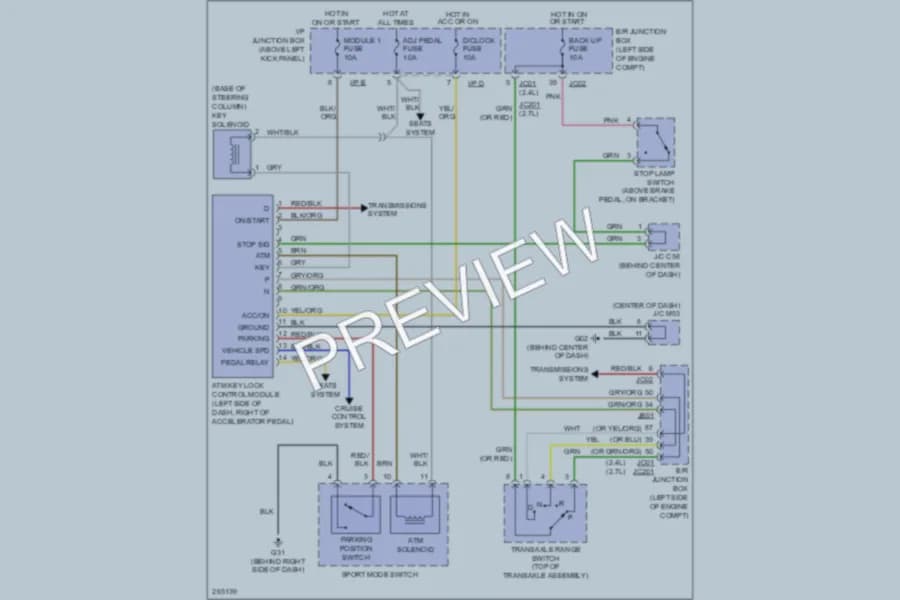 2007 Kia Optima Shift Interlock wiring diagram preview