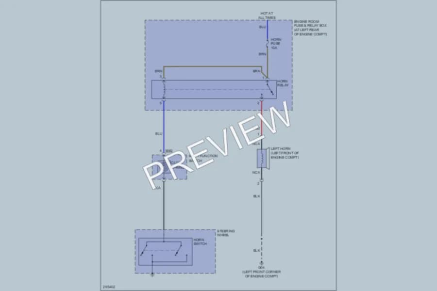 2007 Kia Rio Horn wiring diagram preview