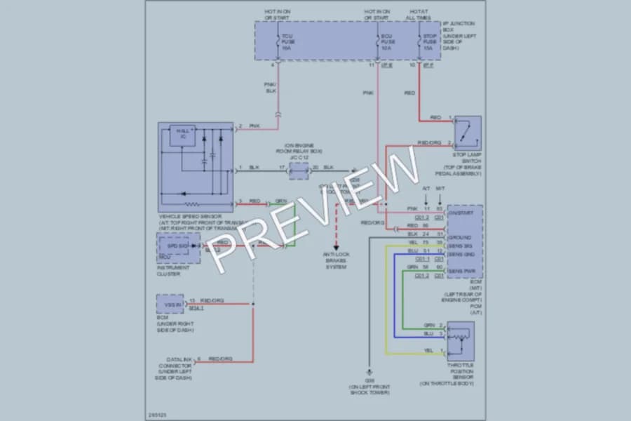 2007 Kia Rio5 Cruise Control wiring diagram preview