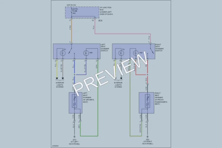 2007 Kia Rio5 Power Seats wiring diagram preview