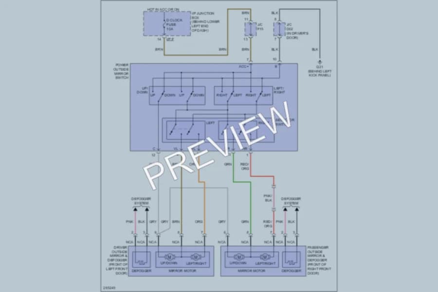 2007 Kia Rondo Power Mirrors wiring diagram preview