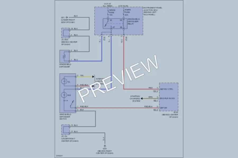 2007 Kia Sorento Defoggers wiring diagram preview