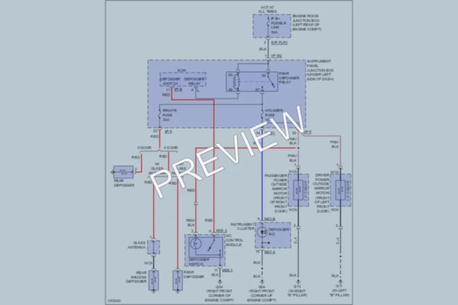 2007 Kia Spectra Defoggers wiring diagram preview