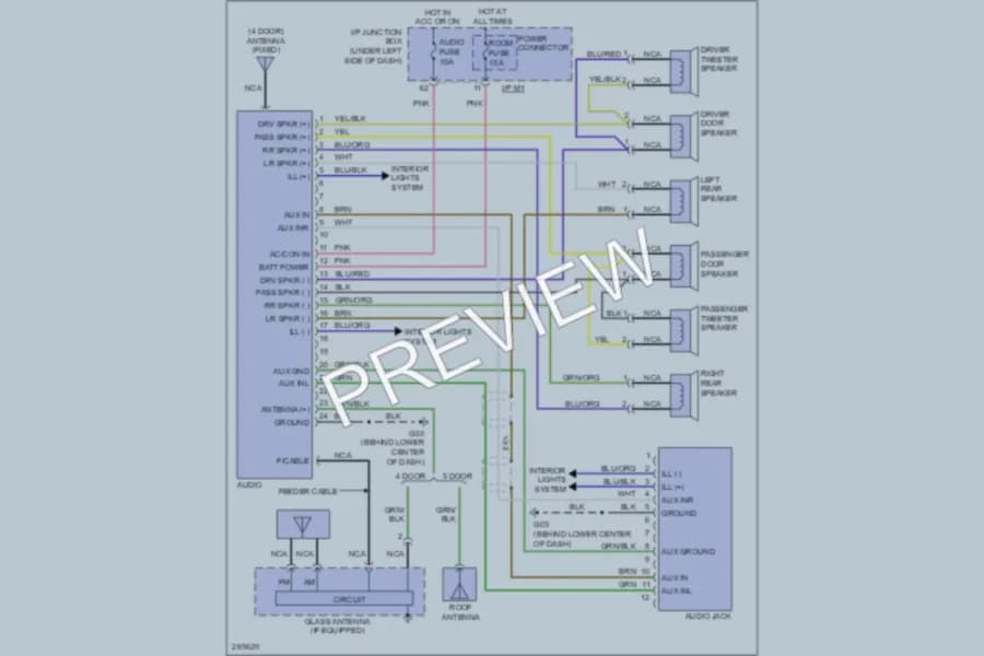 2007 Kia Spectra5 Radio wiring diagram preview