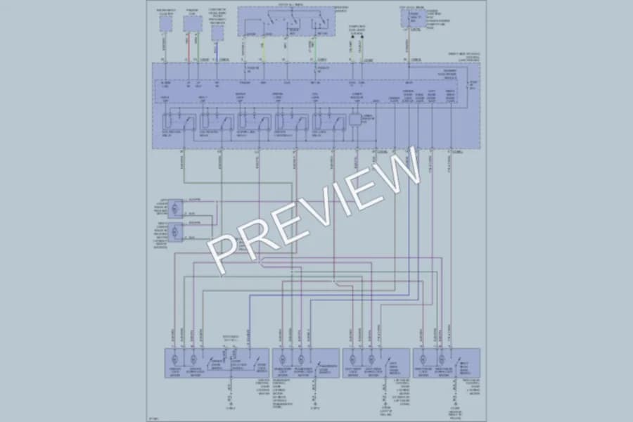 2007 LandRover LR3 Power Door Locks wiring diagram preview
