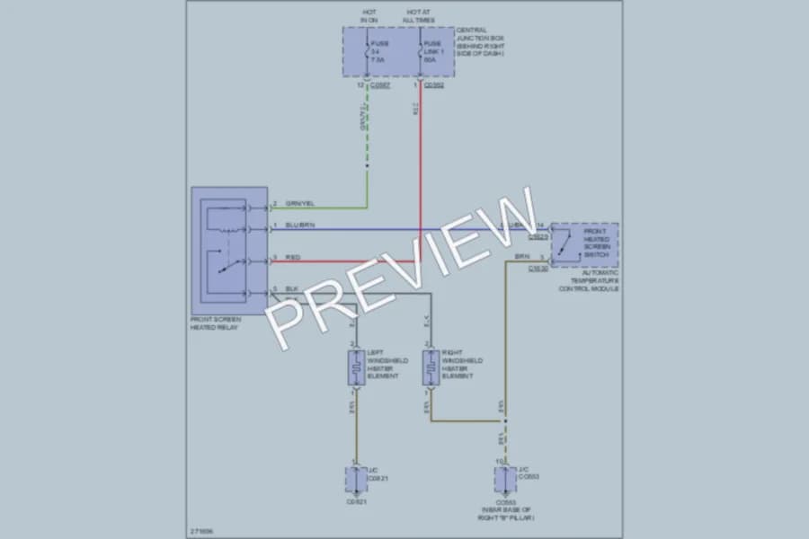 2007 LandRover RangeRover Defoggers wiring diagram preview