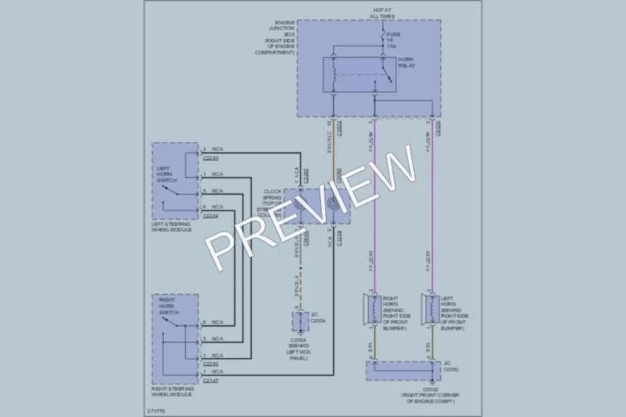 2007 LandRover RangeRover Horn wiring diagram preview