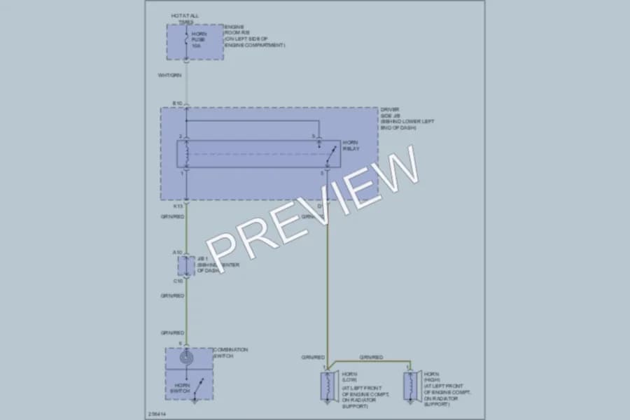 2007 Lexus GX470 Horn wiring diagram preview