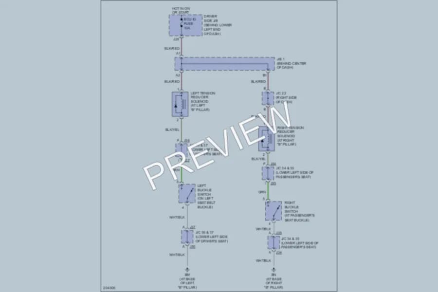 2007 Lexus GX470 Passive Restraints wiring diagram preview