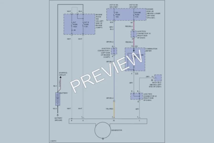2007 Lexus GX470 Starting Charging wiring diagram preview