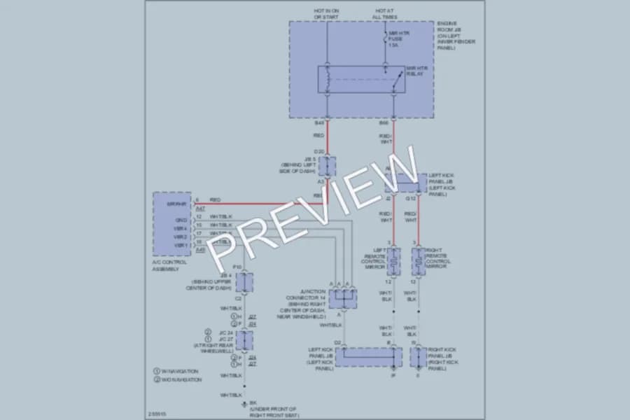 2007 Lexus LX470 Defoggers wiring diagram preview