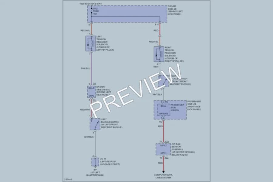 2007 Lexus SC430 Passive Restraints wiring diagram preview