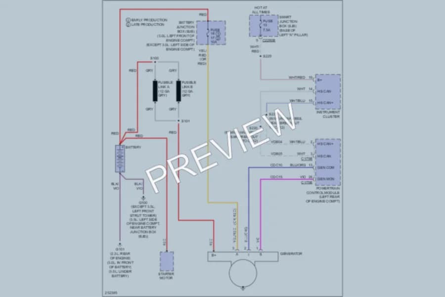 2007 Lincoln MKZ Starting Charging wiring diagram preview