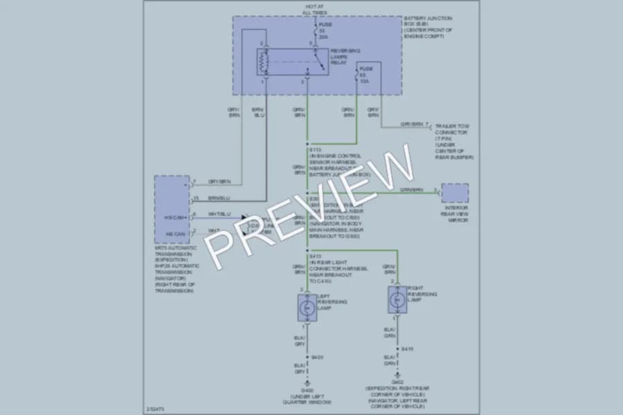2007 Lincoln NavigatorL Exterior Lights wiring diagram preview