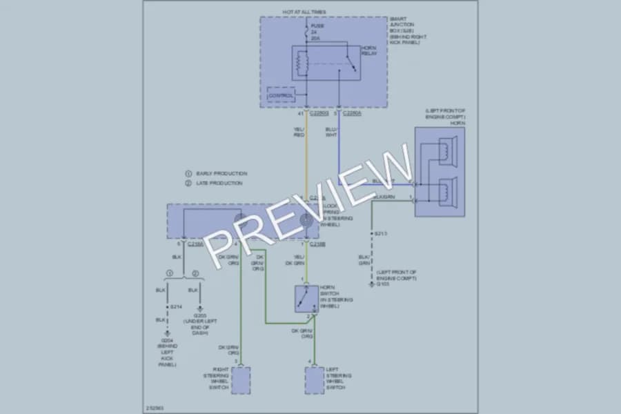 2007 Lincoln NavigatorL Horn wiring diagram preview