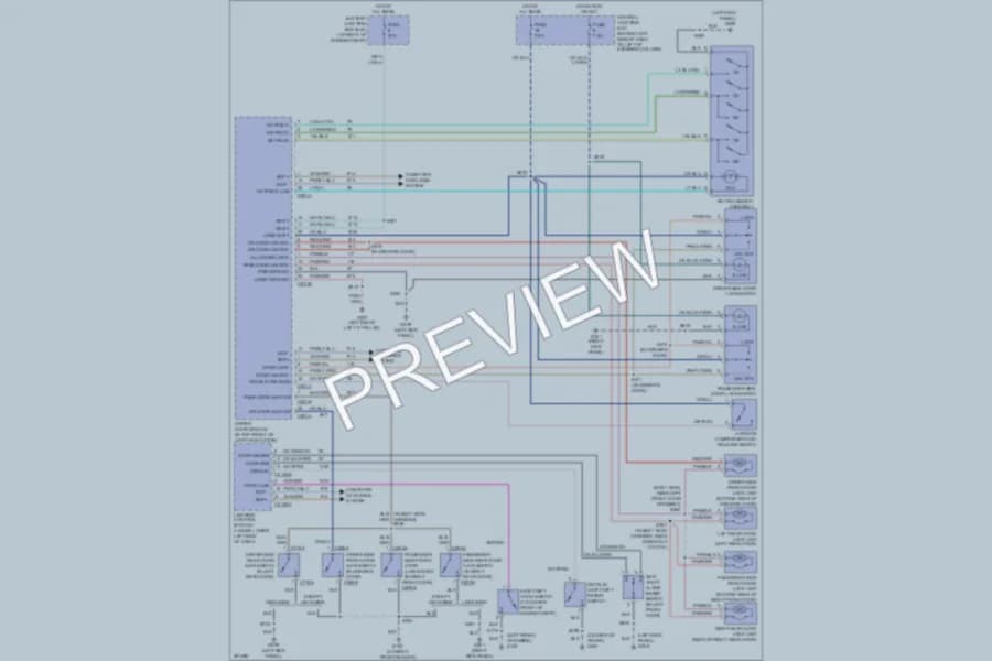 2007 Lincoln TownCar Power Door Locks wiring diagram preview