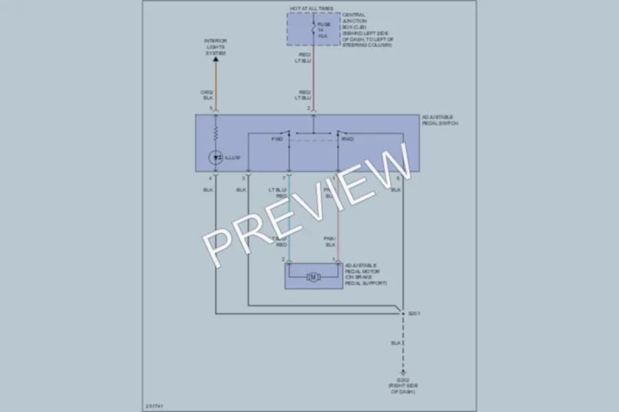 2007 Lincoln TownCar Power Seats wiring diagram preview