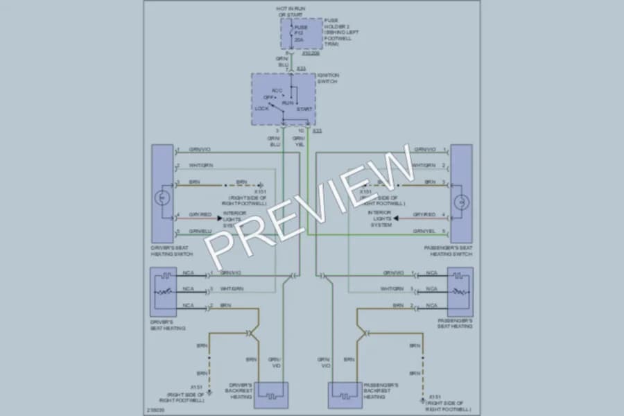 2007 MINI Cooper Power Seats wiring diagram preview