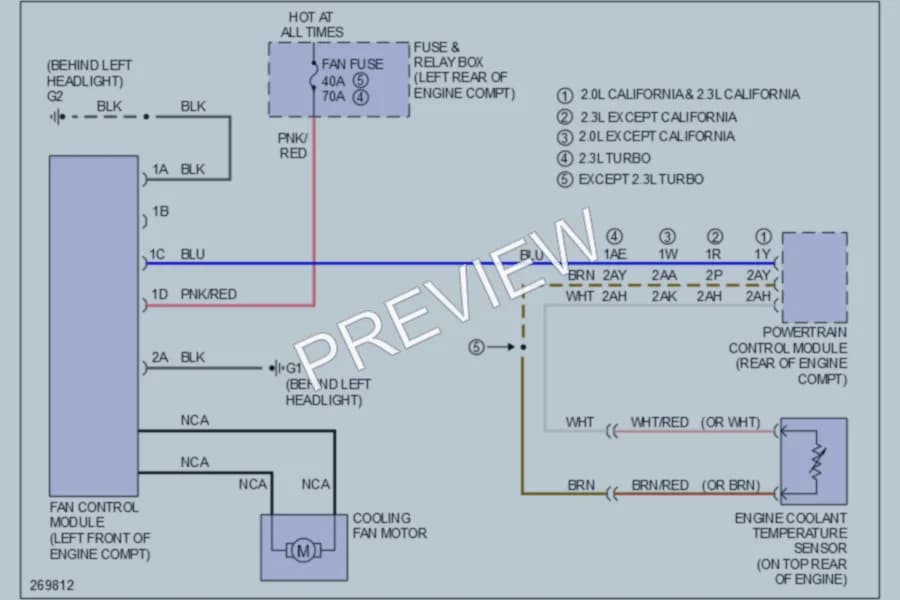 2007 Mazda 3 Cooling Fan wiring diagram preview