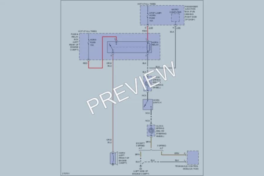 2007 Mazda 3 Horn wiring diagram preview