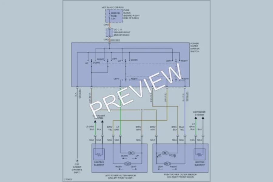 2007 Mazda 5 Power Mirrors wiring diagram preview