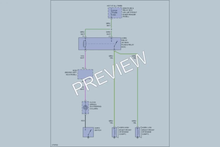 2007 Mazda 6 Horn wiring diagram preview