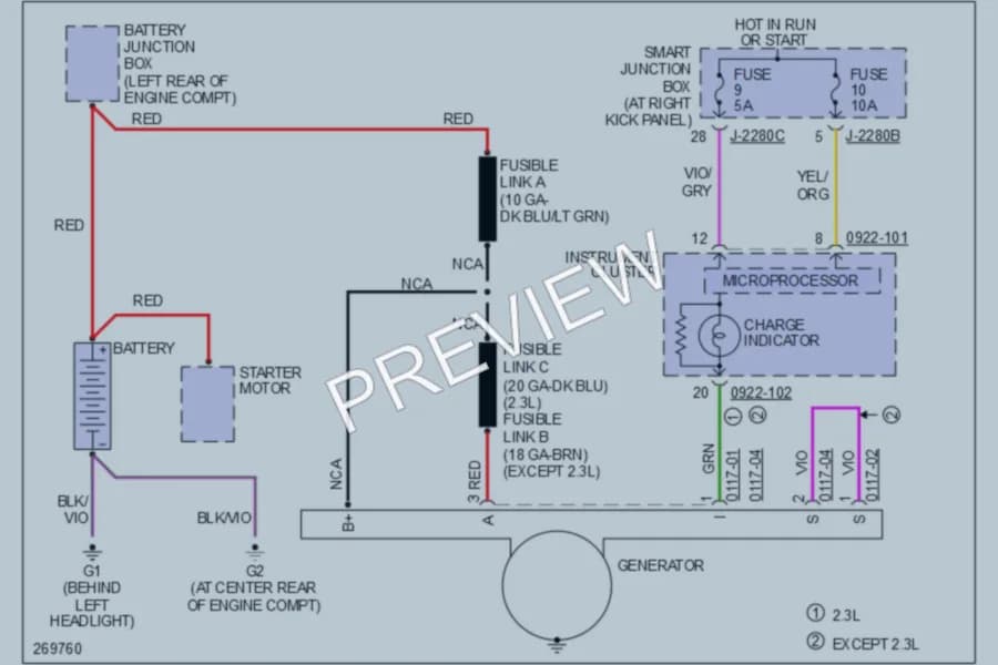 2007 Mazda B2300 Starting Charging wiring diagram preview