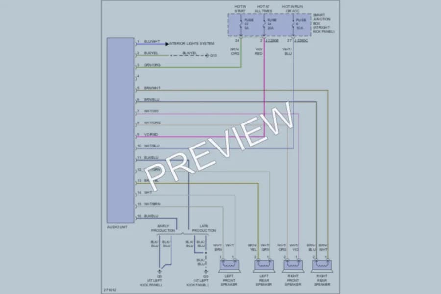 2007 Mazda B4000 Radio wiring diagram preview