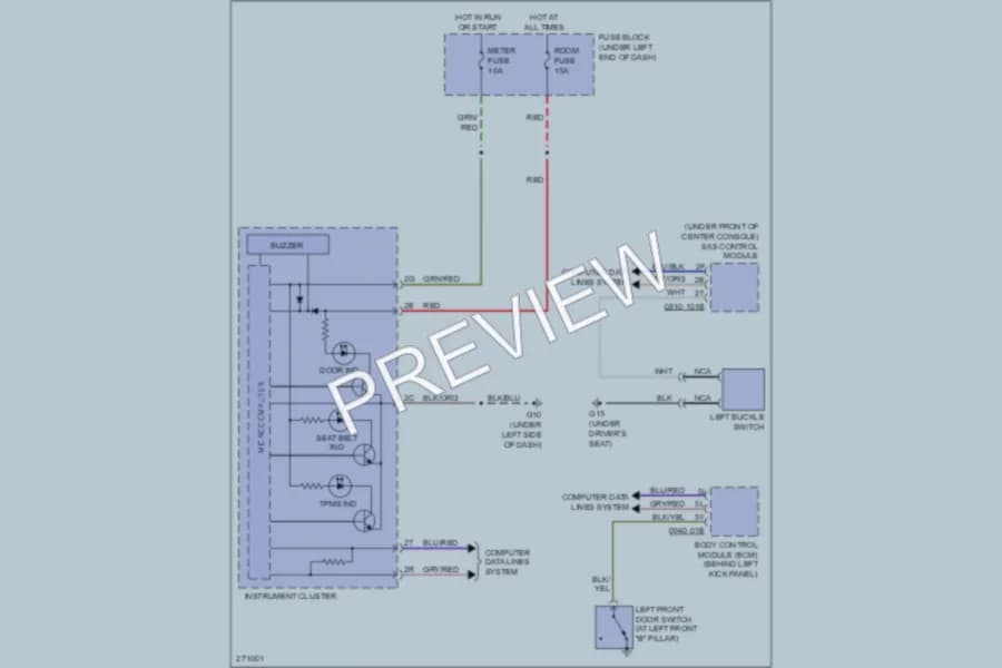2007 Mazda CX7 Warning Systems wiring diagram preview