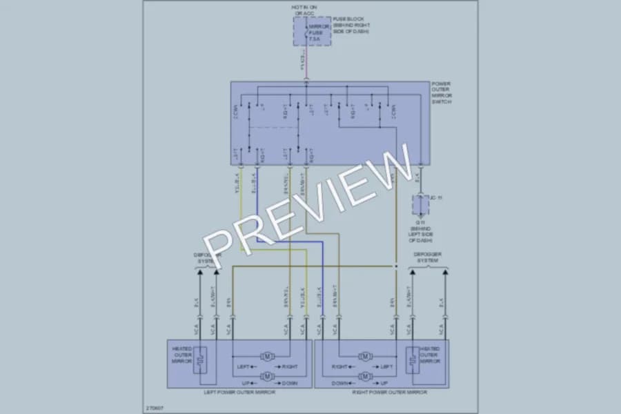 2007 Mazda CX9 Power Mirrors wiring diagram preview