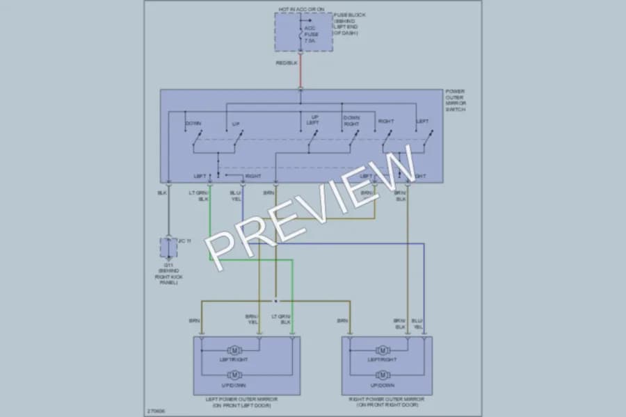 2007 Mazda MX5Miata Power Mirrors wiring diagram preview
