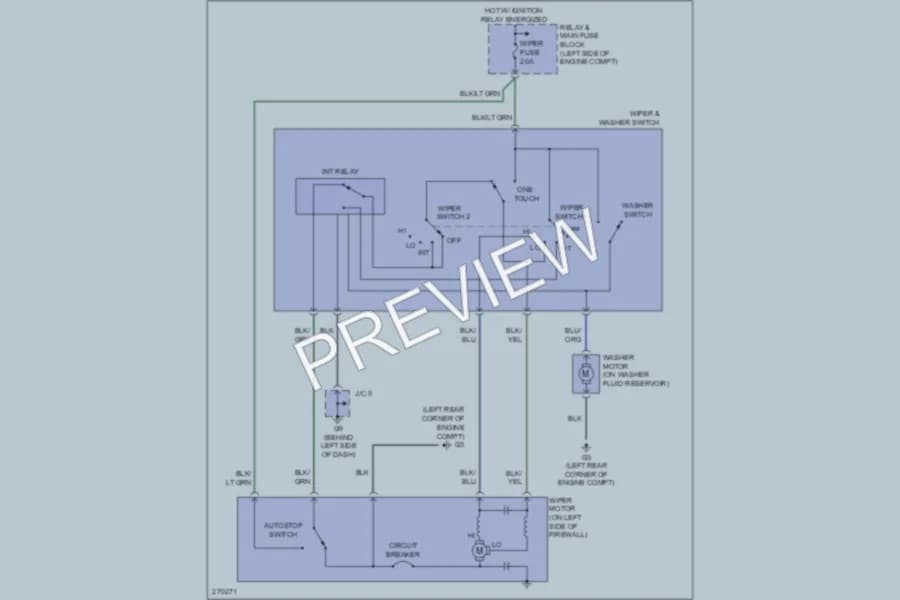 2007 Mazda MX5Miata Wiper Washer wiring diagram preview