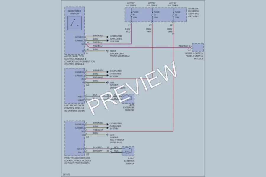 2007 MercedesBenz C280 Defoggers wiring diagram preview