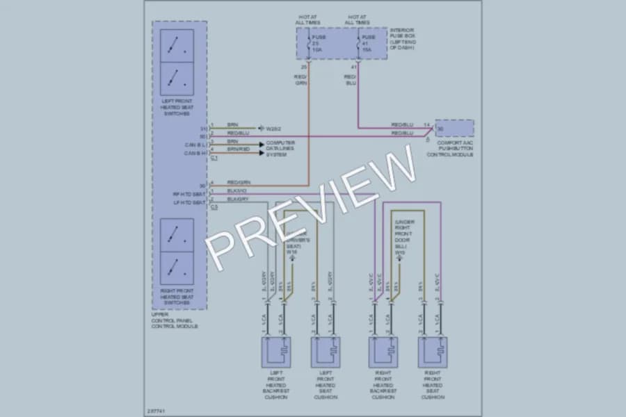 2007 MercedesBenz C280 Power Seats wiring diagram preview