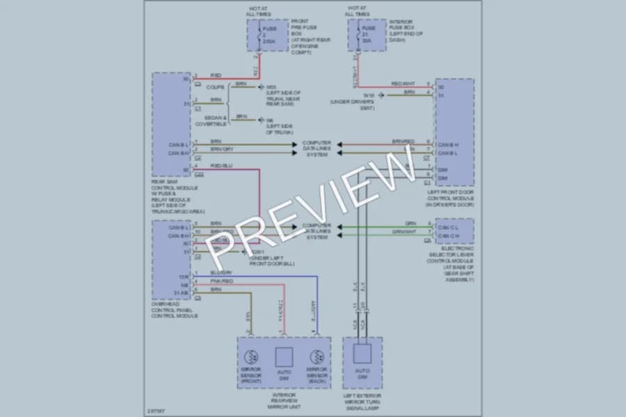2007 MercedesBenz C350 Power Mirrors wiring diagram preview