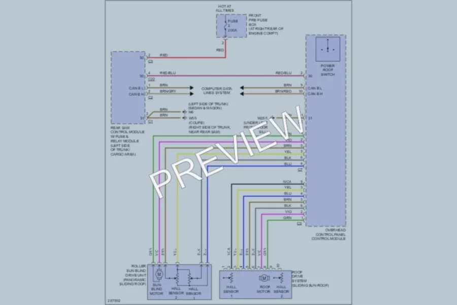 2007 MercedesBenz C350 Power Top Sunroof wiring diagram preview
