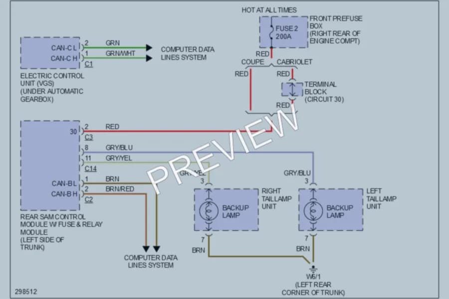 2007 MercedesBenz CLK350 Exterior Lights wiring diagram preview