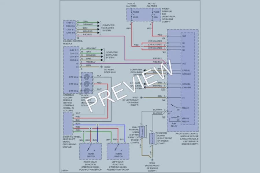 2007 MercedesBenz CLK350 Horn wiring diagram preview