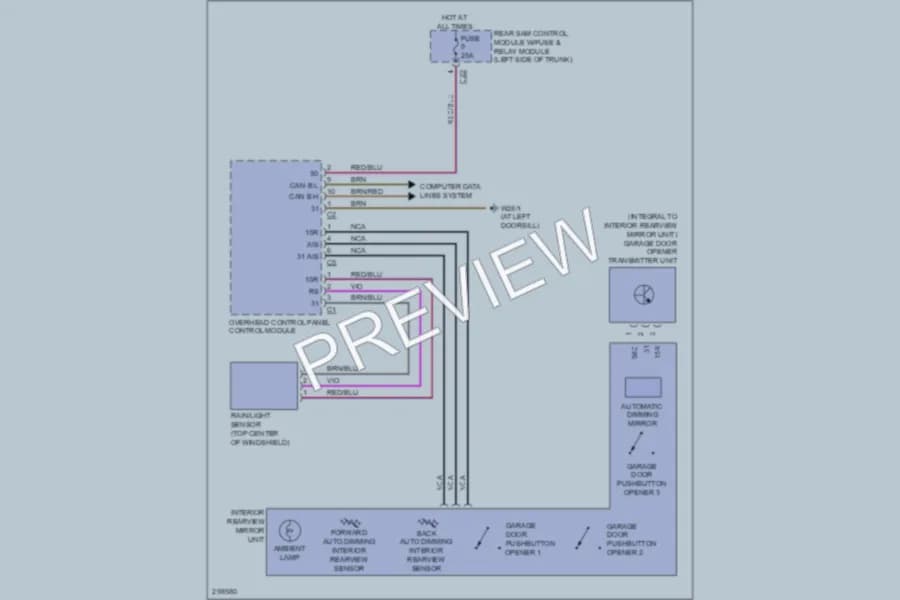 2007 MercedesBenz CLK350 Power Mirrors wiring diagram preview