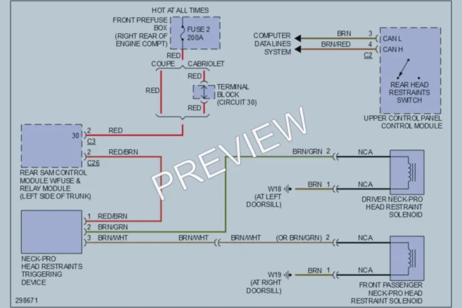 2007 MercedesBenz CLK350 Power Seats wiring diagram preview