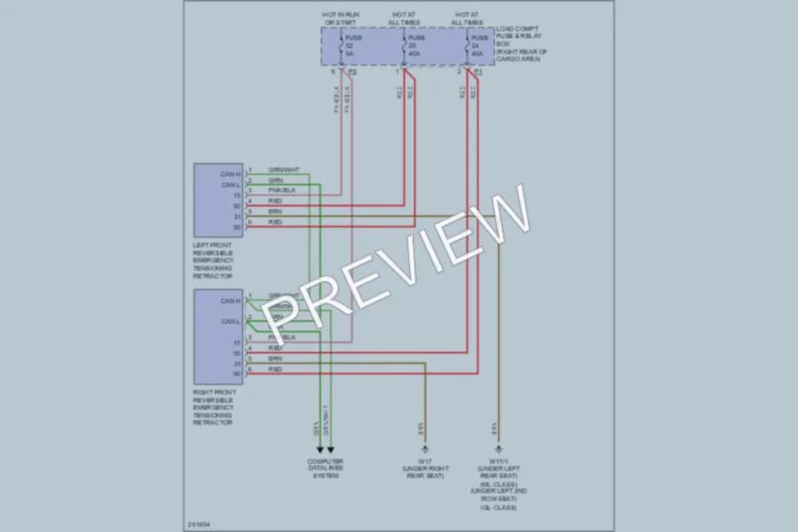2007 MercedesBenz GL450 Supplemental Restraints wiring diagram preview