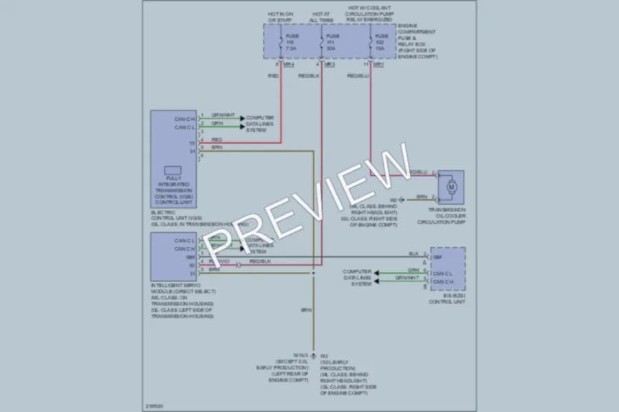 2007 MercedesBenz ML350 Transmission wiring diagram preview