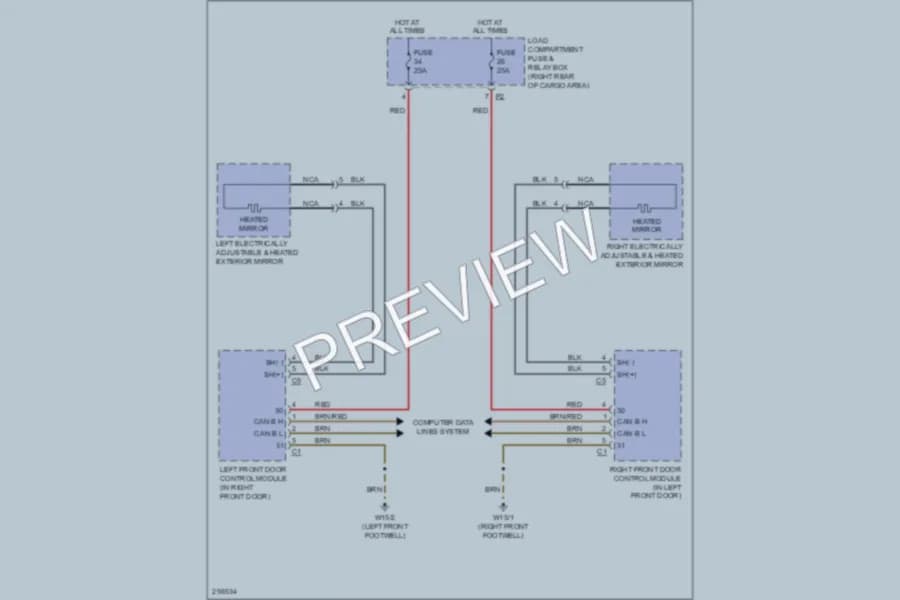 2007 MercedesBenz R350 Defoggers wiring diagram preview